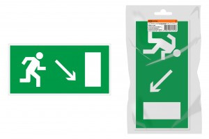 TDM Знак 350х124мм "Направление к эвакуац. выходу направо вниз" для ССА инд. уп. (10!) SQ0817-1005