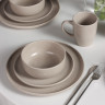 MILLIMI Набор стол.посуды 16пр(тар26см*4, тар20см*4, салатн14см*4, кружка340мл*4) керамика, бежевый