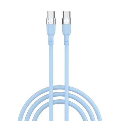 ВСЁГАЗИН Кабель для зарядки Live Type-C-Type-C, 1м, Быстрая зарядка 3А, PD 65W, силикон, голубой
