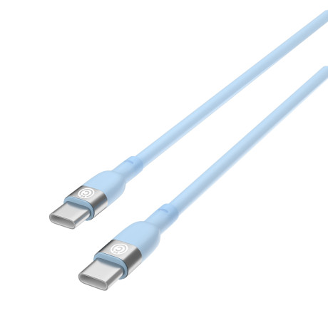 ВСЁГАЗИН Кабель для зарядки Live Type-C-Type-C, 1м, Быстрая зарядка 3А, PD 65W, силикон, голубой