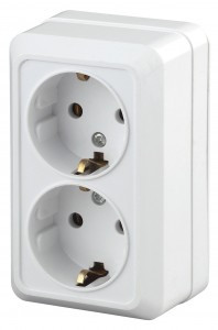 ЭРА Intro Quadro роз. ОУ 2 мест. 16A (земля, керамика) белый, 250В 2-204-01 0521