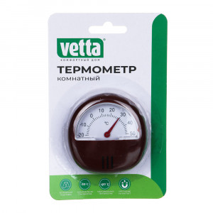 VETTA Термометр с магнитом, пластик, 5,7х5,7см, 3 цвета, на блистере