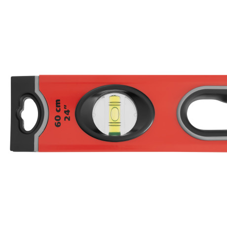 Уровень алюминиевый, 600 мм, 3 глазка, ударопрочные заглушки, двухкомпонентные ручки Matrix ProFI