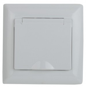 ЭРА Intro Solo роз 1 мест СУ земля, крышка, штор., 16А 250В, IP44, 4-209-01 , белый 43361