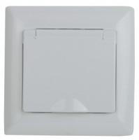 ЭРА Intro Solo роз 1 мест СУ земля, крышка, штор., 16А 250В, IP44, 4-209-01 , белый 43361