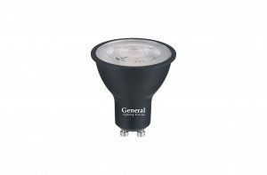 General MR16 GU10 10W(630lm) 4500K 4K 50x55 пластик/алюм, черный диффузор линз. 30гр 662104