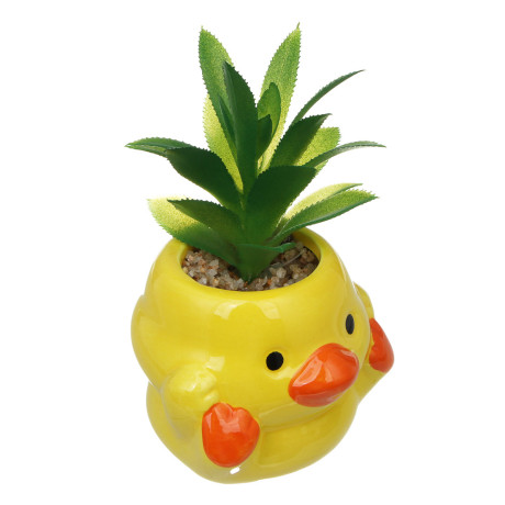 Суккулент искусственный в кашпо, 9х13-16,5 см, керамика, пластик, 2 дизайна