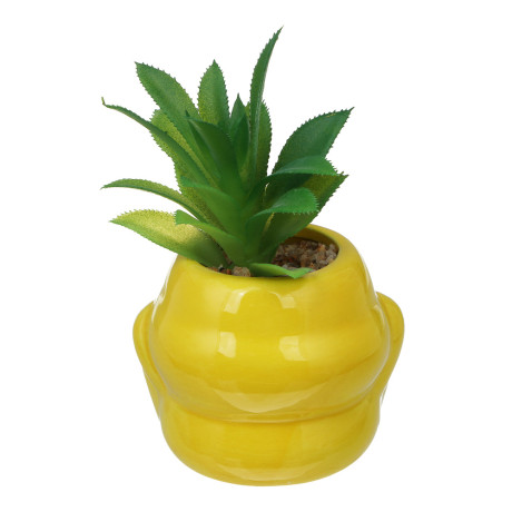 Суккулент искусственный в кашпо, 9х13-16,5 см, керамика, пластик, 2 дизайна