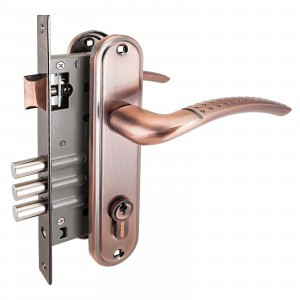 АЛЛЮР 132/3 AC ст.медь 5кл. М/О расстояние 70мм 3-ригеля Замок врезной с/руч  (12)