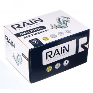 RAIN Смеситель для раковины Нефрит, керам. кран-буксы 1/2, латунь, хром