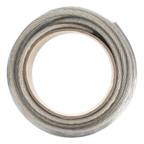 Трос металлополимерный прозрачный ПР-8.0, толщина 8.0 мм, моток 20 метров Сибртех