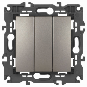 ЭРА Elegance мех. выкл. СУ 3 кл. 10A титан 14-1107-16 65799