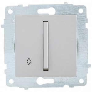 OVIVO мех. выкл. СУ 1 кл. 10А (узкая клавиша, проходной) серебро (ко всем рамкам) 610-000210-209