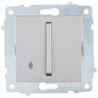 OVIVO мех. выкл. СУ 1 кл. 10А (узкая клавиша, проходной) серебро (ко всем рамкам) 610-000210-209