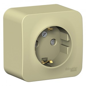 Systeme Electric BLANCA роз. ОУ 1 мест. 16А беж. (пл.осн., земля, штор., изол.пл.) BLNRA011117 (12!)