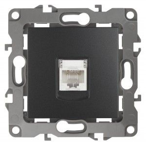 ЭРА 12 мех. роз. комп. СУ 1 мест. RJ45, антрацит, автоклеммы 12-3107-05 1063