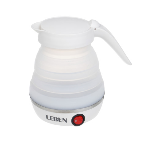 Чайник электрический тм LEBEN 600мл, 600Вт, складной, силикон, пластик, белый