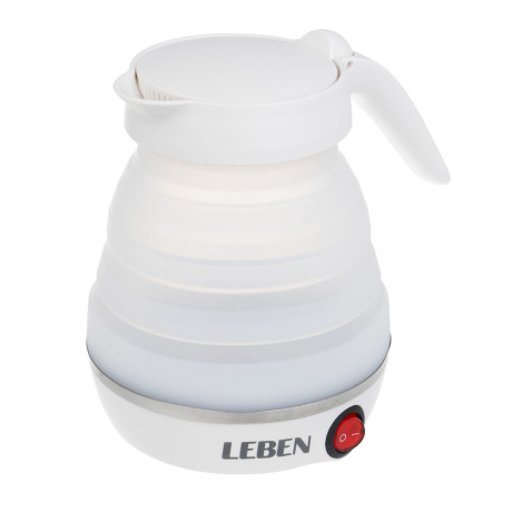 Чайник электрический тм LEBEN 600мл, 600Вт, складной, силикон, пластик, белый