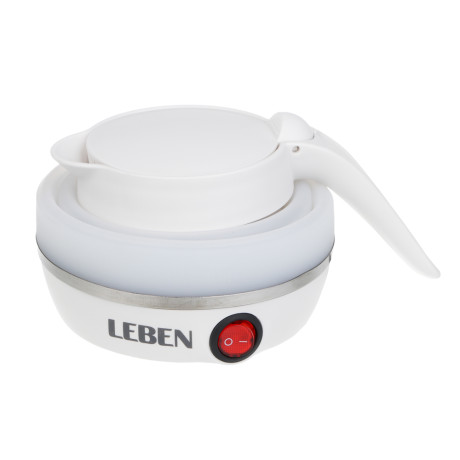 Чайник электрический тм LEBEN 600мл, 600Вт, складной, силикон, пластик, белый
