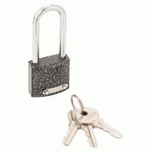 Замок навес Апекс PD-01-32-L Blister чугун, Ш32*В84мм, удл.дуж d=5мм автомат, 3анг кл,защ.коль (72,6