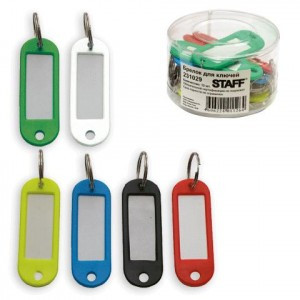 Брелоки д/ключей STAFF КОМПЛЕКТ 12шт. длина 60мм, инфо-окно 35*15мм, 231029