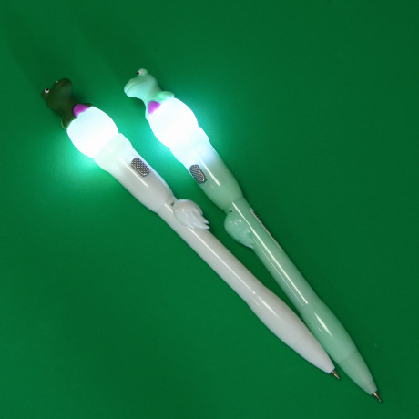 Ручка шариковая синяя с подсветкой "Дино", 2 вида