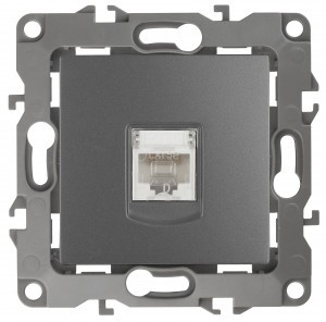 ЭРА 12 мех. роз. комп. СУ 1 мест. RJ45, графит, автоклеммы 12-3107-12 4573