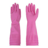 Перчатки с манжетой тм VETTA, размер L, 38см, пара 100г, латекс, розовый цвет