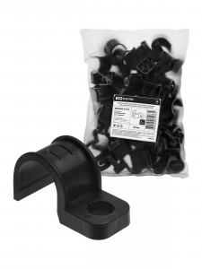 TDM скоба крепежная д/трубы 25 мм односторон д/прям монтажа (уп 50 шт, цена за шт) черн SQ0405-6113