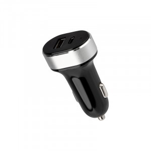 Авто зарядник/блок пит. (прикур.) 12V - 5V Rexant USB-A+USB-C: USB+type C (3100mA) черный, 18-2226