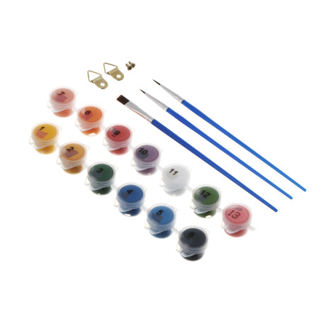 ХОББИХИТ Картина по номерам, комплект (основа, акриловые краски, кисть), 20х30см, 10 дизайнов