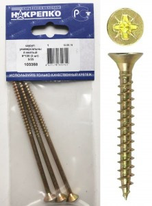 Шуруп универсальный желтый 6*120 (3 шт BL) (цена за уп) НАКРЕПКО 103358
