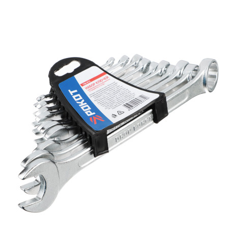 РОКОТ Набор ключей комб. оцинк. в пласт. подвесе 10 пр. (6, 8, 10, 11, 12, 13, 14, 17, 19, 22 мм)