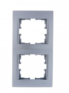 Lezard KARINA рамка 2 мест. (верт.) б/вст матов. серебро (ABS) 707-4300-152