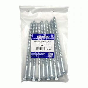 Шуруп ш/гр "глухарь" 8*140мм оцинк в пакете (10 шт) 1/10 НАКРЕПКО 207561