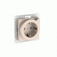 Systeme Electric ATLASDESIGN мех. роз. СУ 1 мест.(земля)шт с вытал,16А(автоклем)БЕЖ ATN000247S (15!)