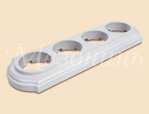 МЕЗОНИНЪ Рамка дерев. четырехместная "Элегант" , белый GE70704-01