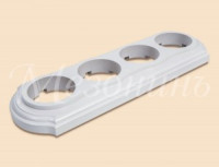 МЕЗОНИНЪ Рамка дерев. четырехместная &quot;Элегант&quot; , белый GE70704-01