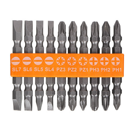 ЕРМАК Биты для шуруповерта, двусторонние, сталь S2, длина 65 мм