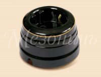 МЕЗОНИНЪ роз. фарфор двухполюсная, с з/к с рамкой, 16А, IP20, золото на черном, ПЕТЕРГОФ GE70301-53