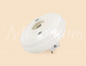 МЕЗОНИНЪ роз. СУ 1 мест. комп. RJ45 без рамки (D70x25), белый фарфор GE70341-01k