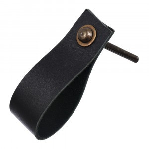 Ручка кожаная для мебели черн (в кор 6 шт, цена за шт) BLUMEN HAUS