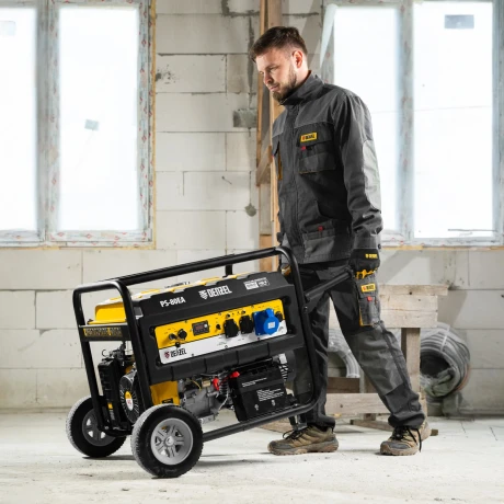 Генератор бензиновый PS 80 EA, 8.0 кВт, 230 В, 25 л, коннектор автоматики, электростартер Denzel
