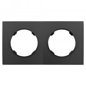 Bylectrica РЕТРО ПРОВАНС квадрат Рамка 2 мест. (ЮЛИГ.735212.498 черный графит)