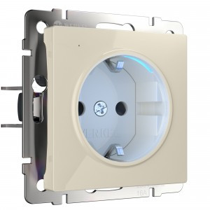 Werkel мех. роз. СУ 1 мест. 16A с подсветкой, земля (слон. кость) W1171403 a054522