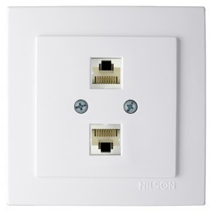 Nilson TOURAN  роз. компьют. СУ 2 мест. бел. (RJ45, кат. 6е) 24111046