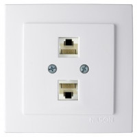 Nilson TOURAN  роз. компьют. СУ 2 мест. бел. (RJ45, кат. 6е) 24111046