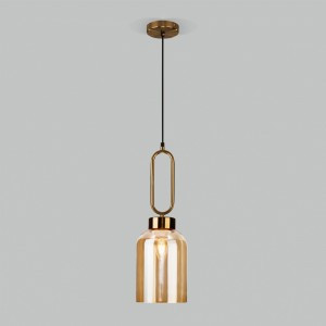 Eurosvet св-к подвесной Е27 1x40 Вт 150х150х1020 металл бронзовый/янтарный Flou 50229/1 a057463