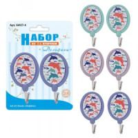 Крючки &quot;Дельфины&quot;, набор 2шт/уп, цена за уп (кратность 6шт!!!), металл, пластик SM27-4 Мультидом