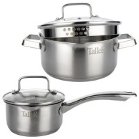 Набор посуды 4предм Practice (ковш1,1л/кастрюли 2,9л) с крышк, нерж.сталь индукция TR-17300 Taller